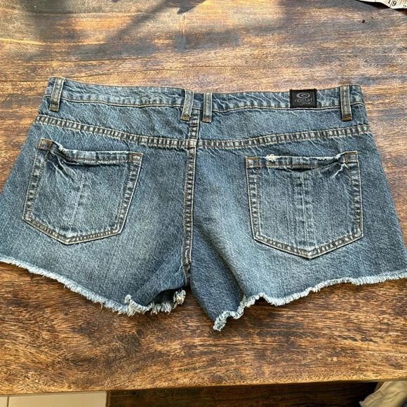 Ripcurl size 13 denim micro shorts beach brand cut offs distressed - Picture 2 of 9